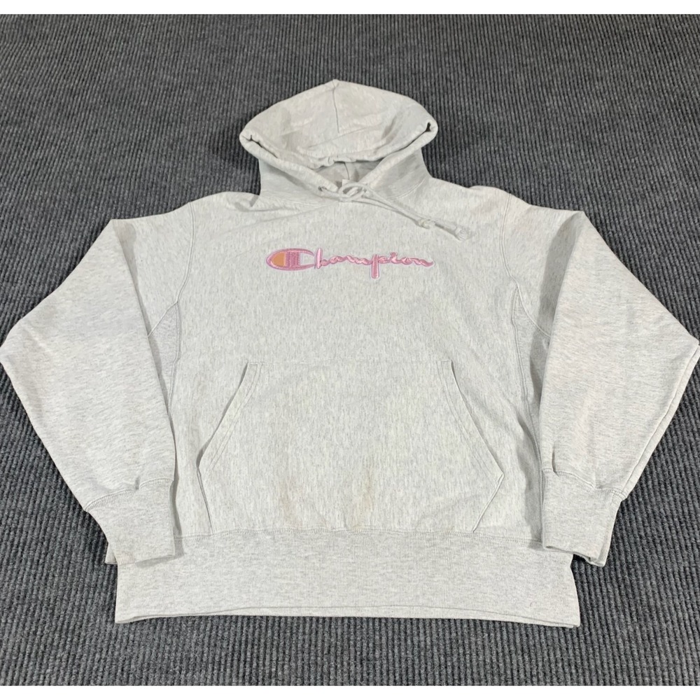 Champion Hoodie Womens M Gray Reverse Weave Oversized Heavyweight Sweatshirt